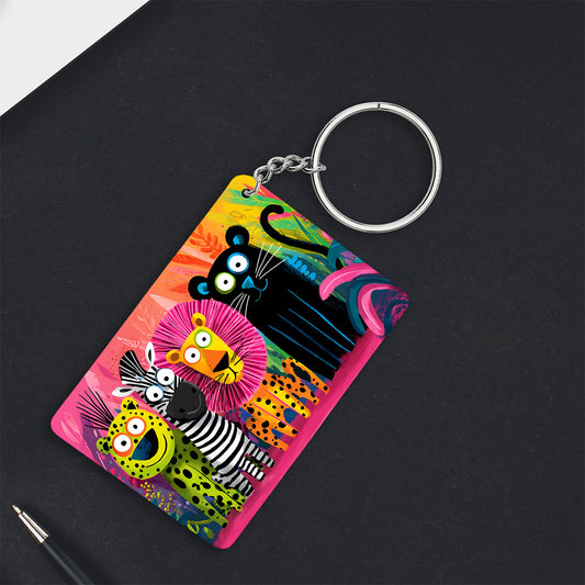 Colorful Jungle Animals Keychain