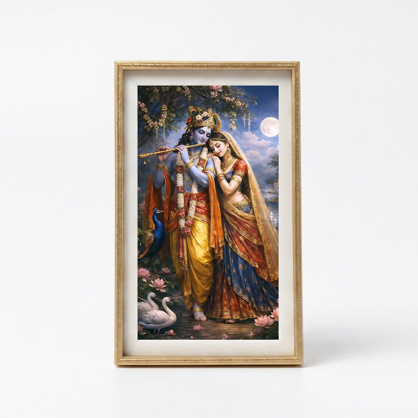 Radha Krishna Mini Desk Frame 1.8 x 3 Inch