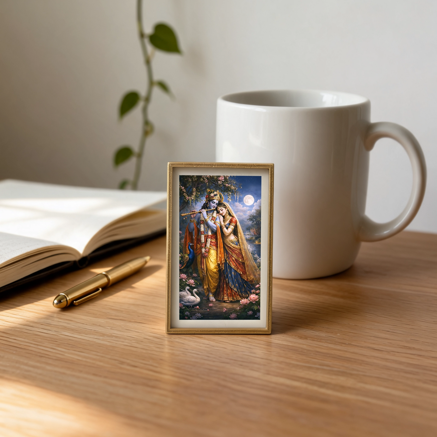 Radha Krishna Mini Desk Frame 1.8 x 3 Inch