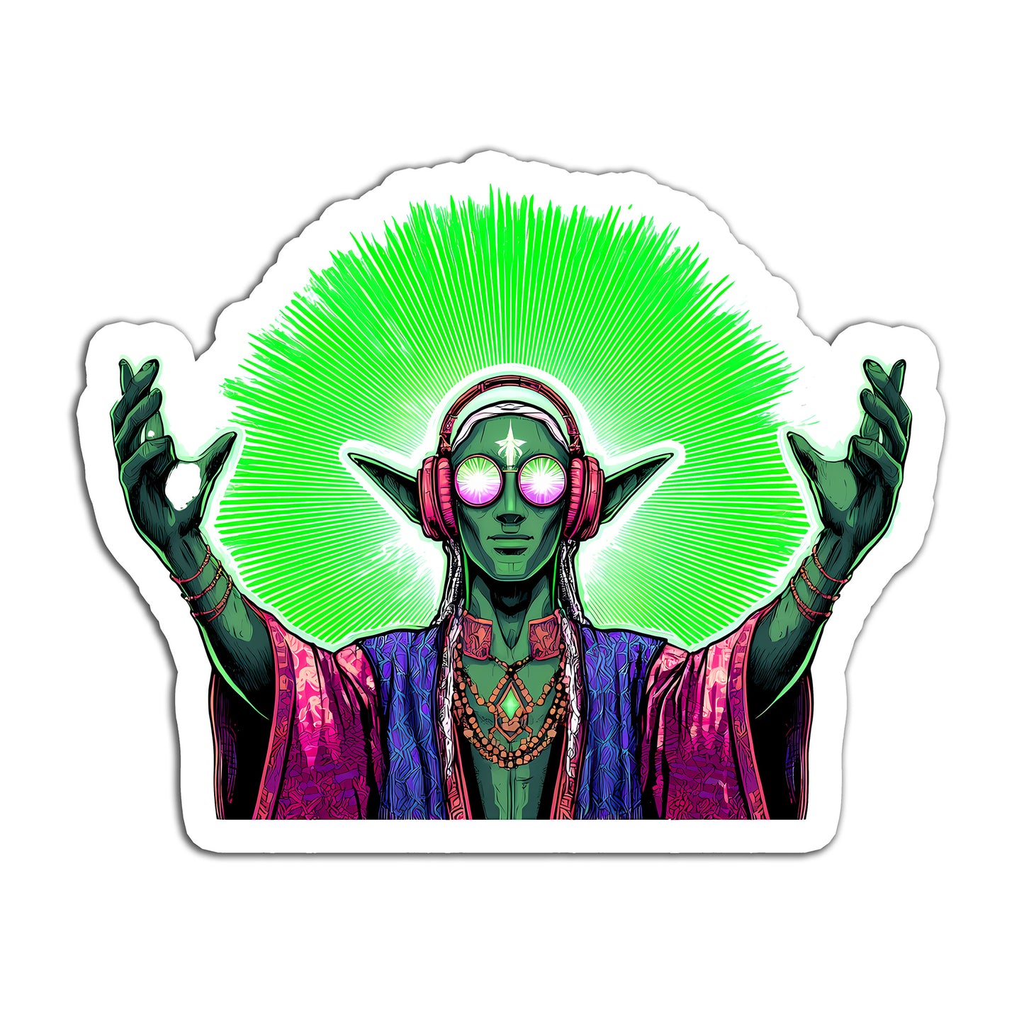 DJ Green Elf Sticker