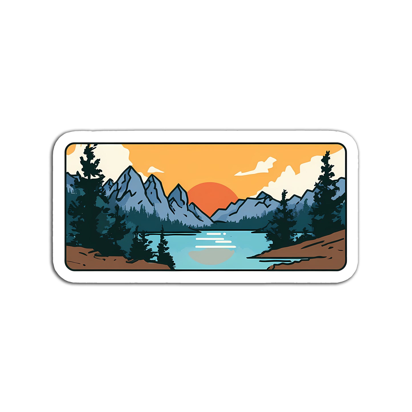 Modern Landscape Art Sticker