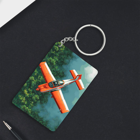 Orange Airplane Keychain