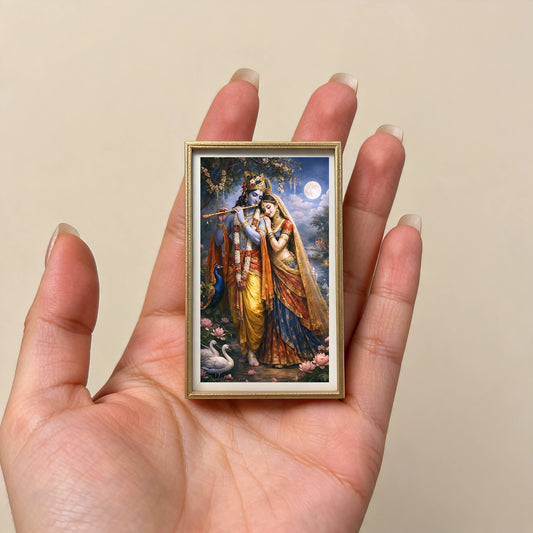 Radha Krishna Mini Desk Frame 1.8 x 3 Inch