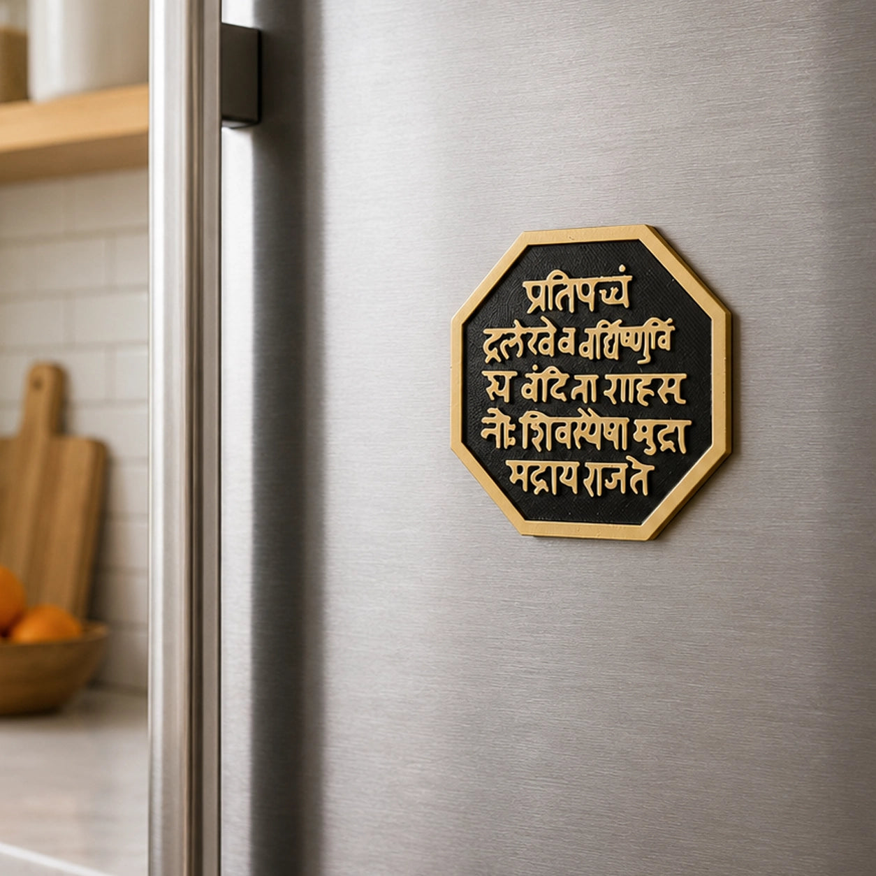 Shivaji Maharaj Rajmudra Fridge Magnet 5.8 cm