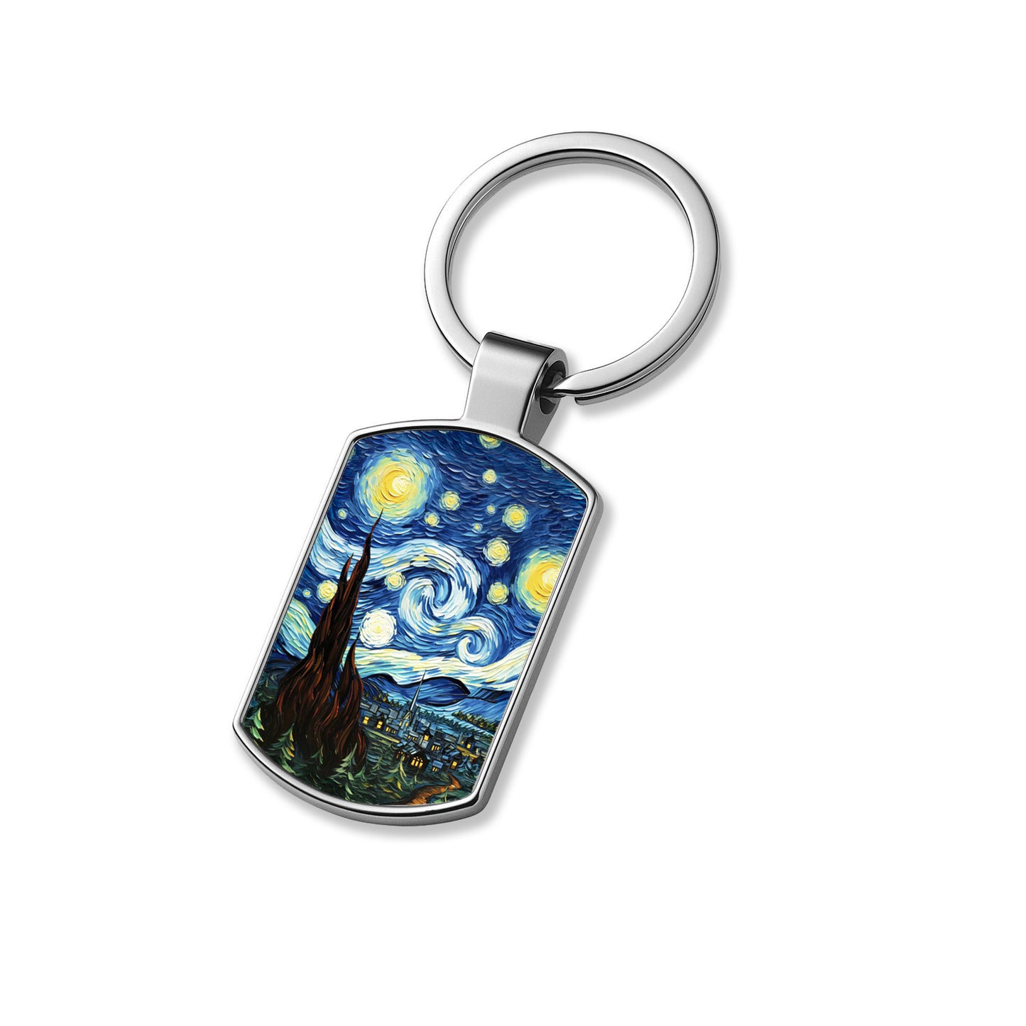 Starry Night Metal Keychain