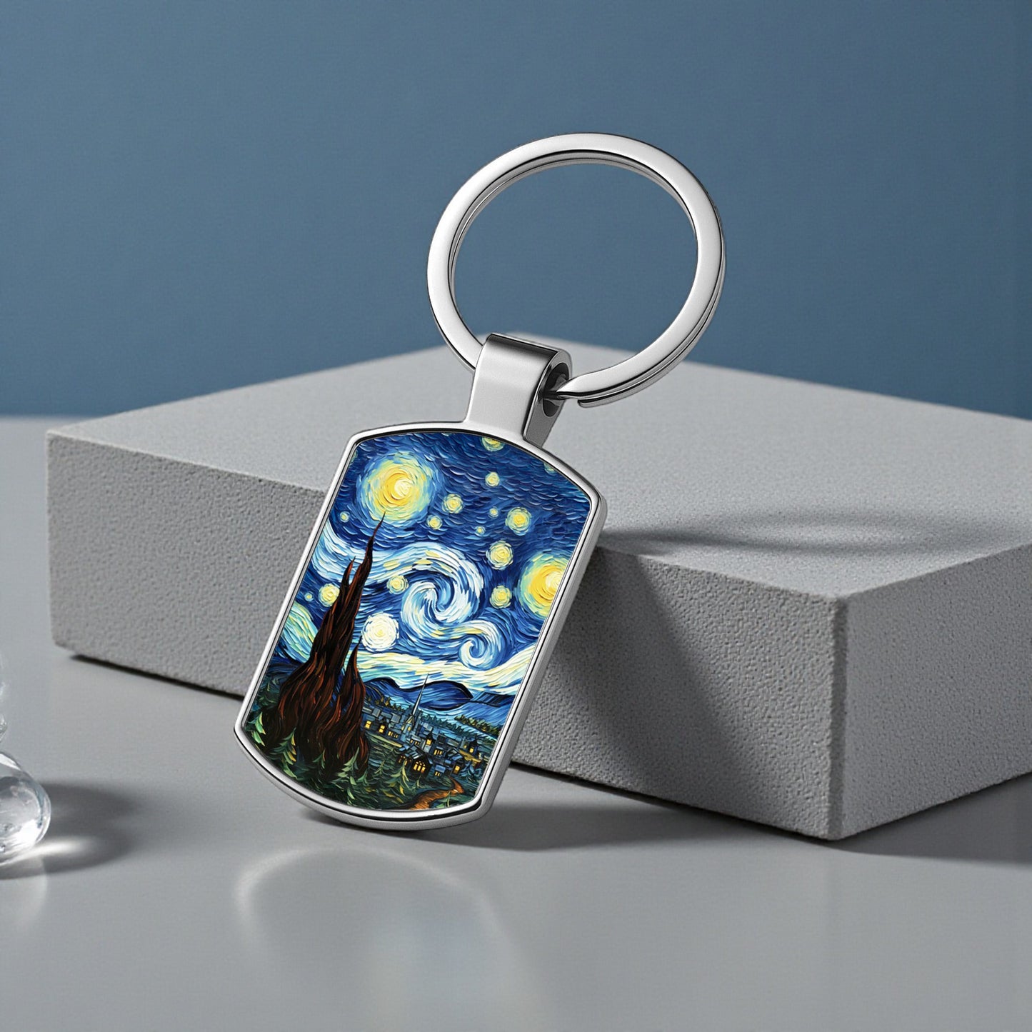Starry Night Metal Keychain