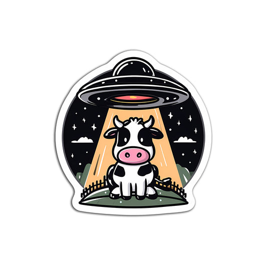 UFO Cow Sticker