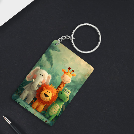 Safari Cartoon Animals Keychain