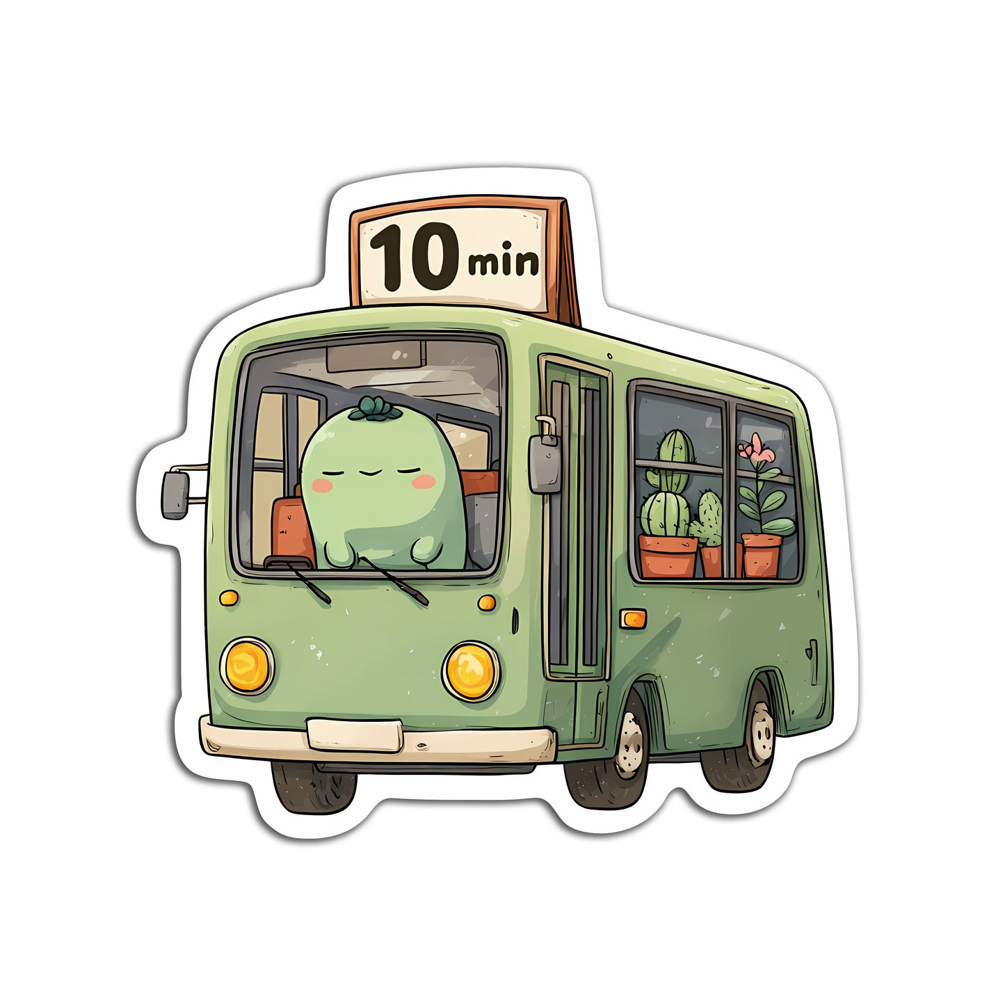 Cloud Bus Art Sticker