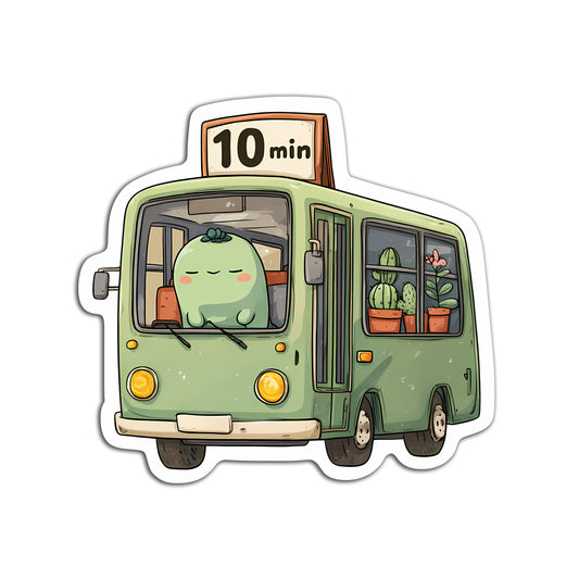 Cloud Bus Art Sticker